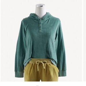 Kate Quinn velour henley hoodie